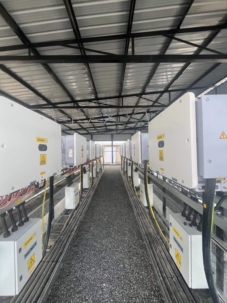 Inverter station · String inverters on racking