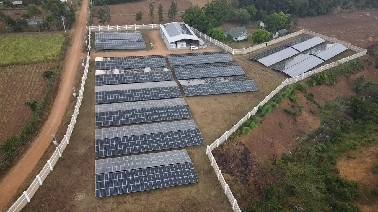 Mwale Medical & Technology City — solar plant from the access road